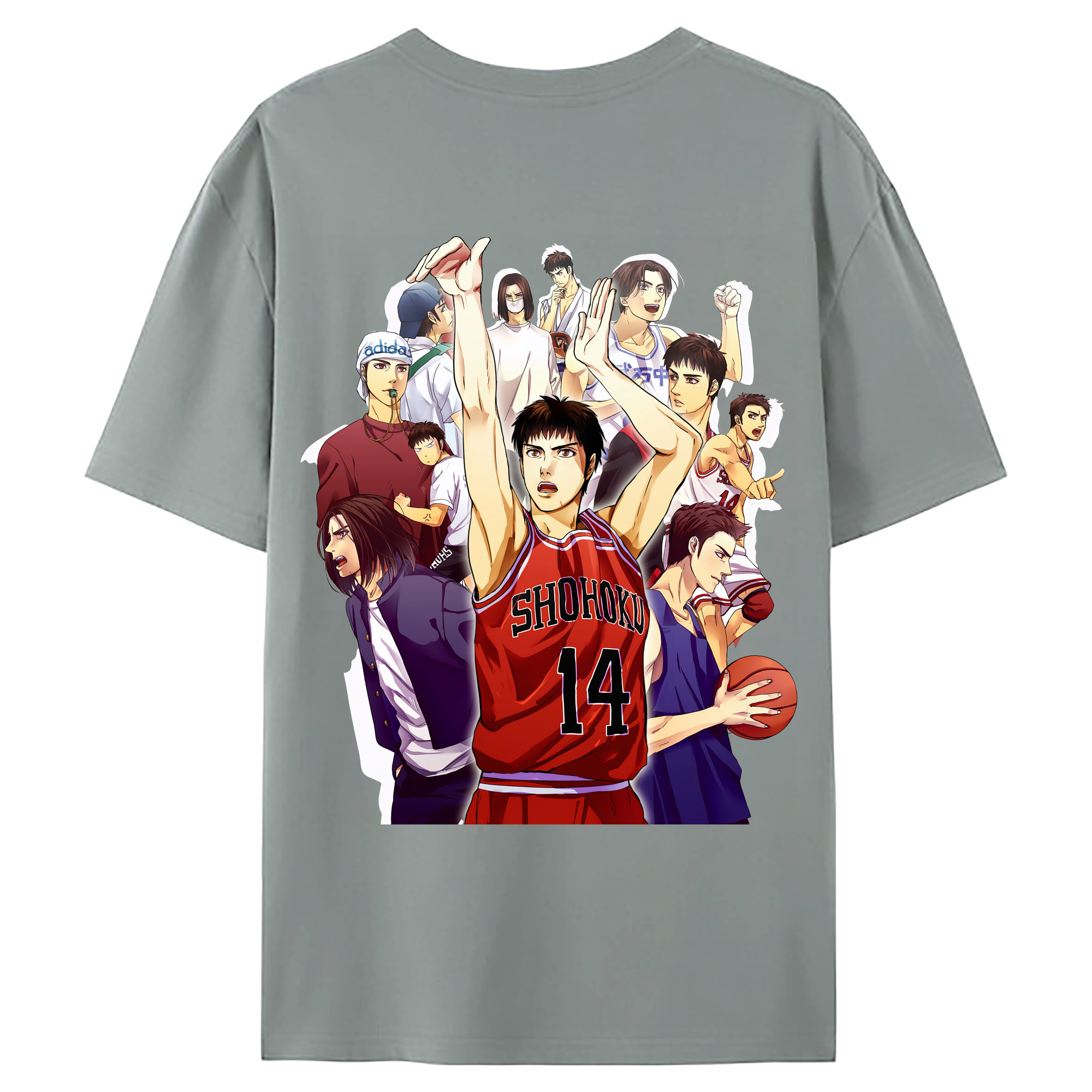 （画像用） SLAM DUNK／スラムダンク 綿100％ メンズ半袖Tシャツ（バックプリント） 通気性